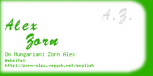 alex zorn business card